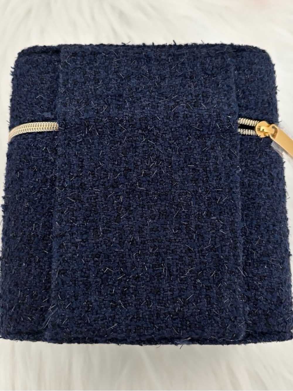 CHANEL Navy Tweed Cosmetic Case with Gold Accent GWP - Picture 2 of 10